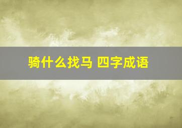 骑什么找马 四字成语